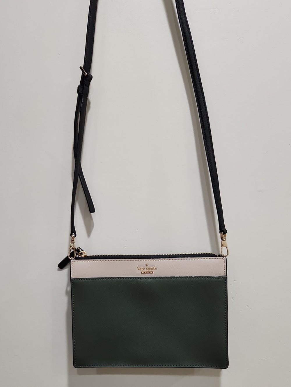 kate spade Two-Tone Crossbody Bag in Forest Green and Cream